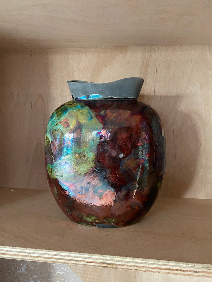Butterfly Raku Vase