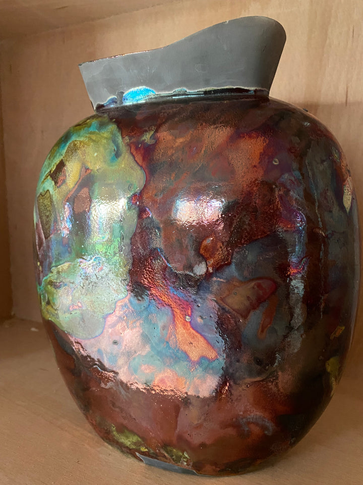 Butterfly Raku Vase
