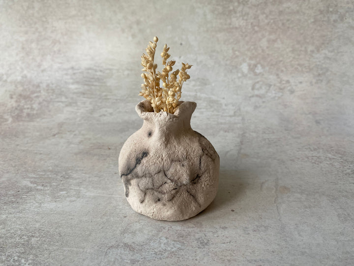 Flame-Fired Poppy Raku Vase