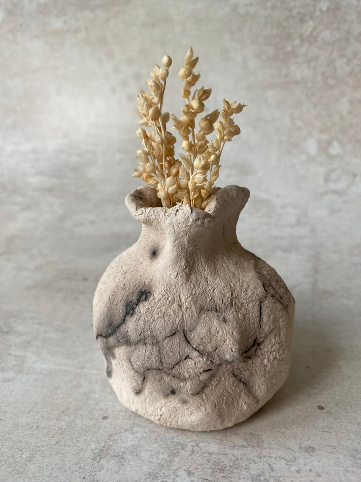 Flame-Fired Poppy Raku Vase