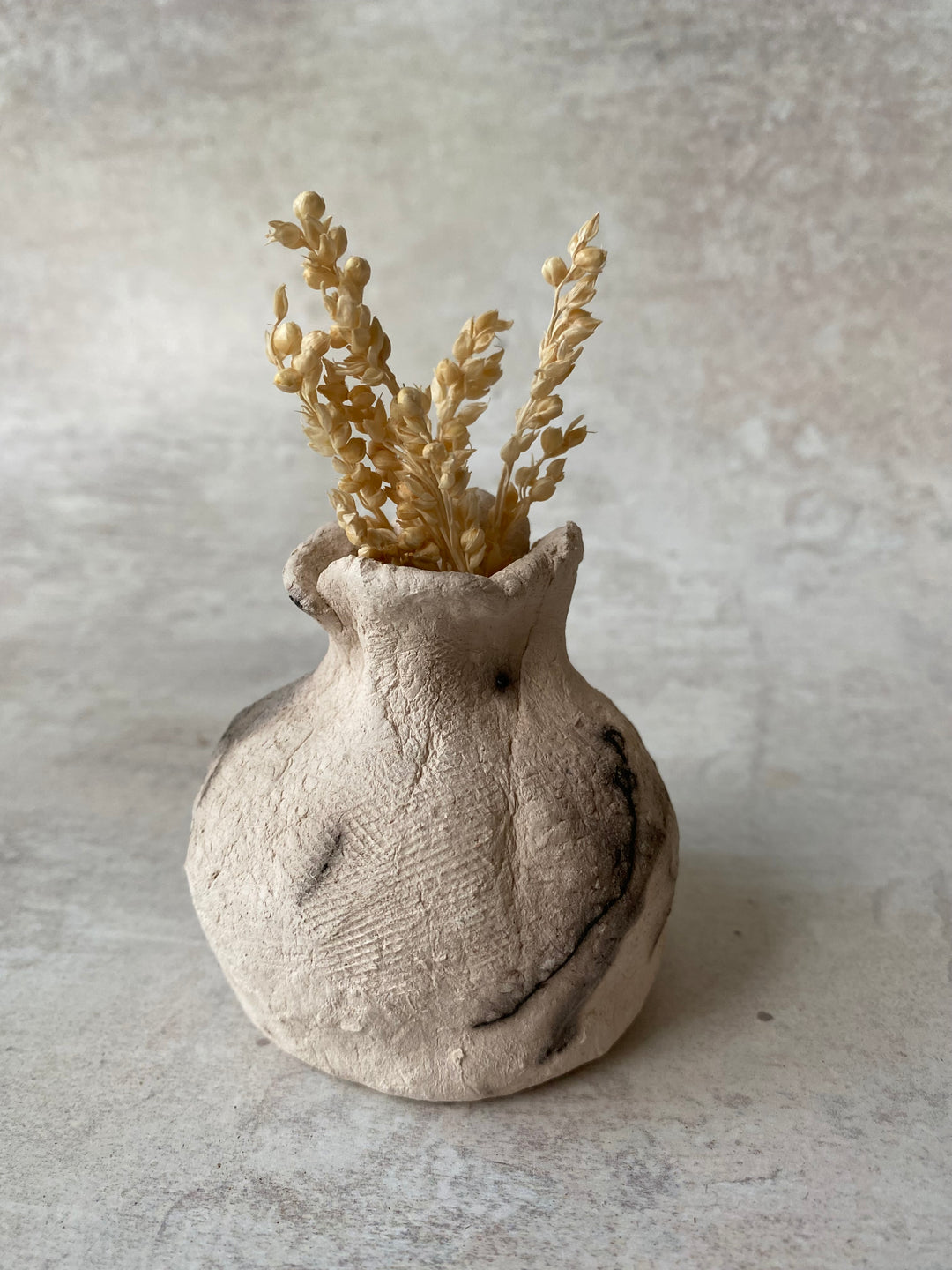 Flame-Fired Poppy Raku Vase