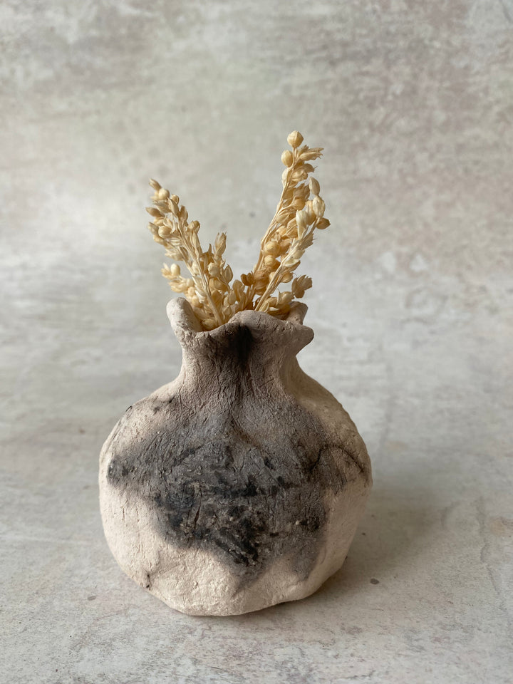 Flame-Fired Poppy Raku Vase