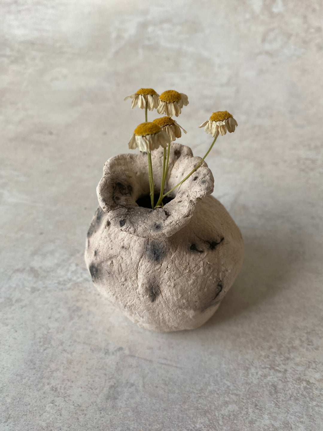 Smoky Ochre Poppy Raku Vase