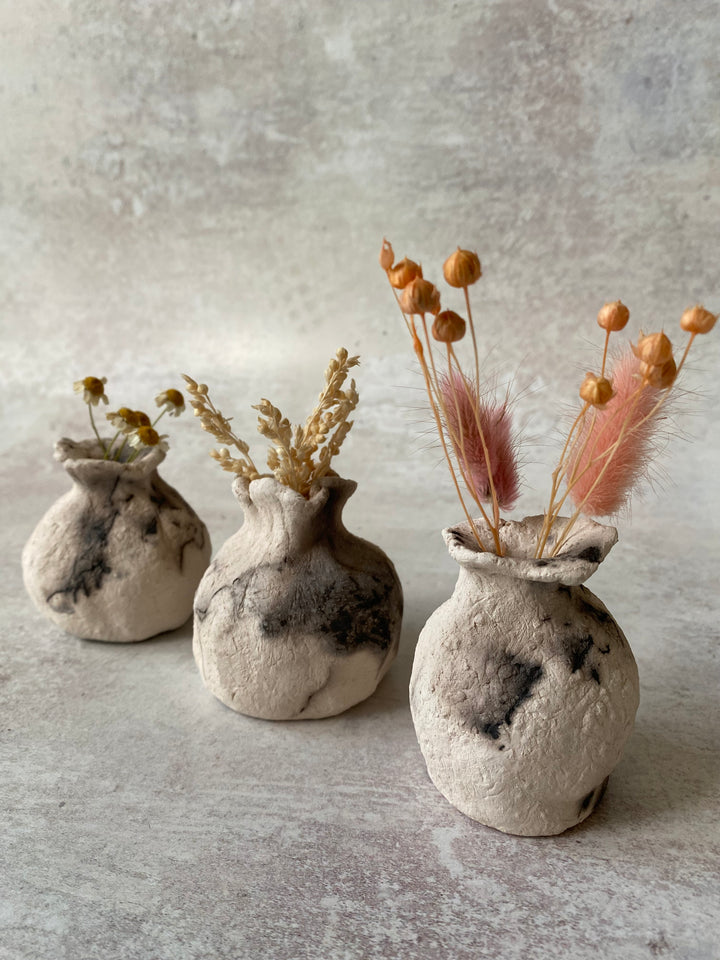 Flame-Fired Poppy Raku Vase