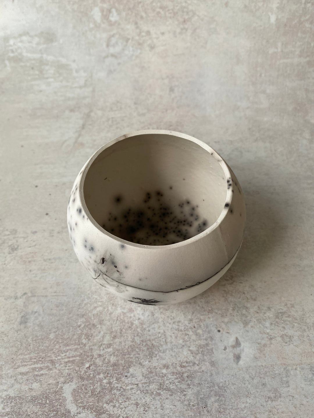 Ethereal White Raku Globe (Feather &amp; Sugar Detail)