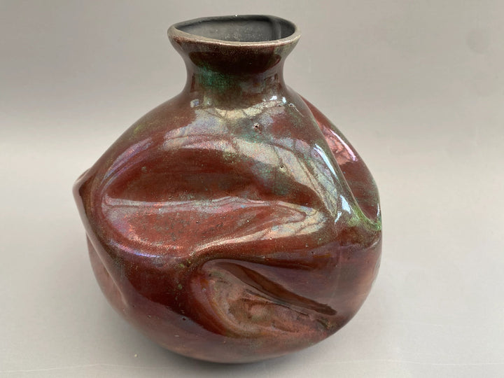Copper effect Raku Vase
