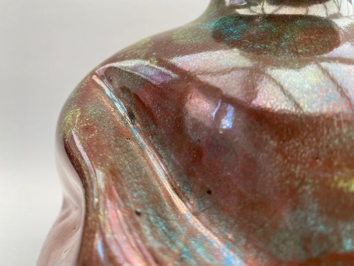 Copper effect Raku Vase