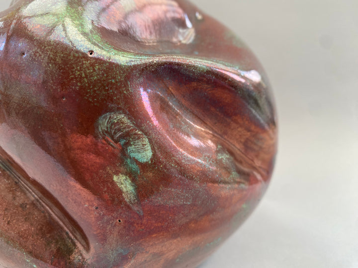 Copper effect Raku Vase