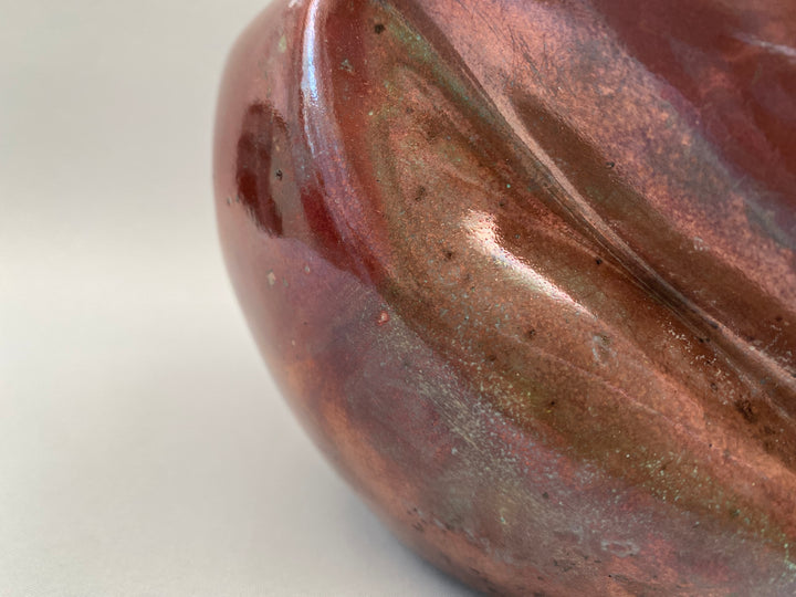 Copper effect Raku Vase