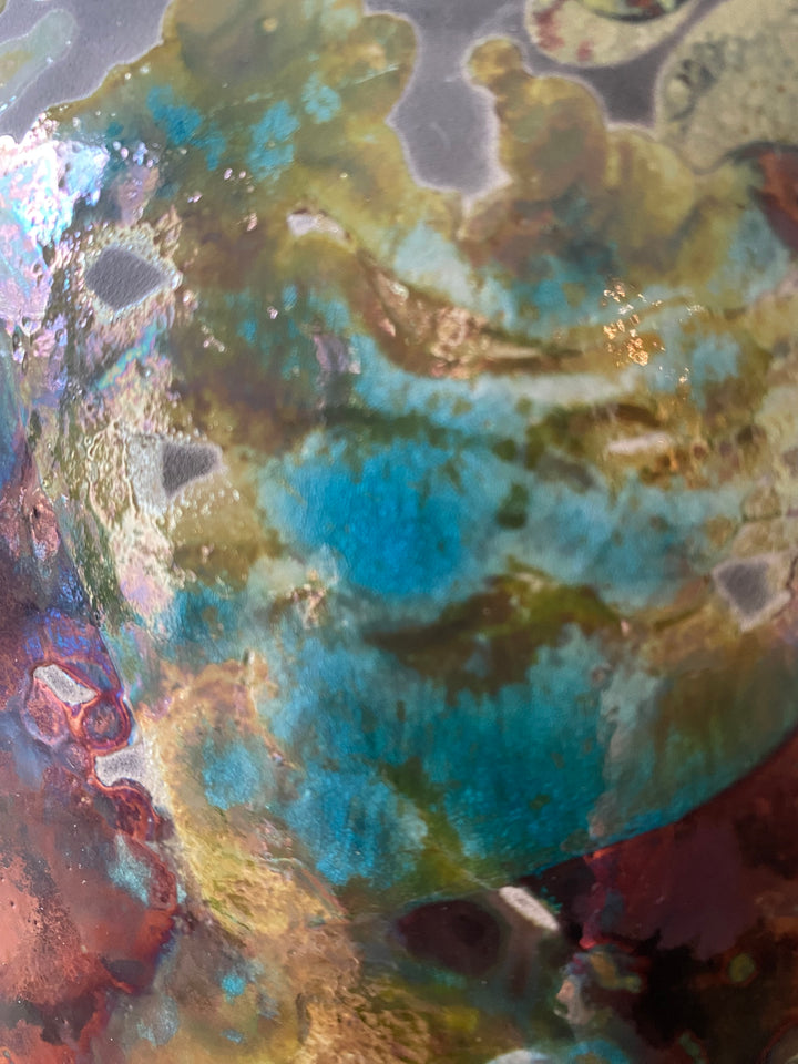 Close-up of a textured surface with multicolors