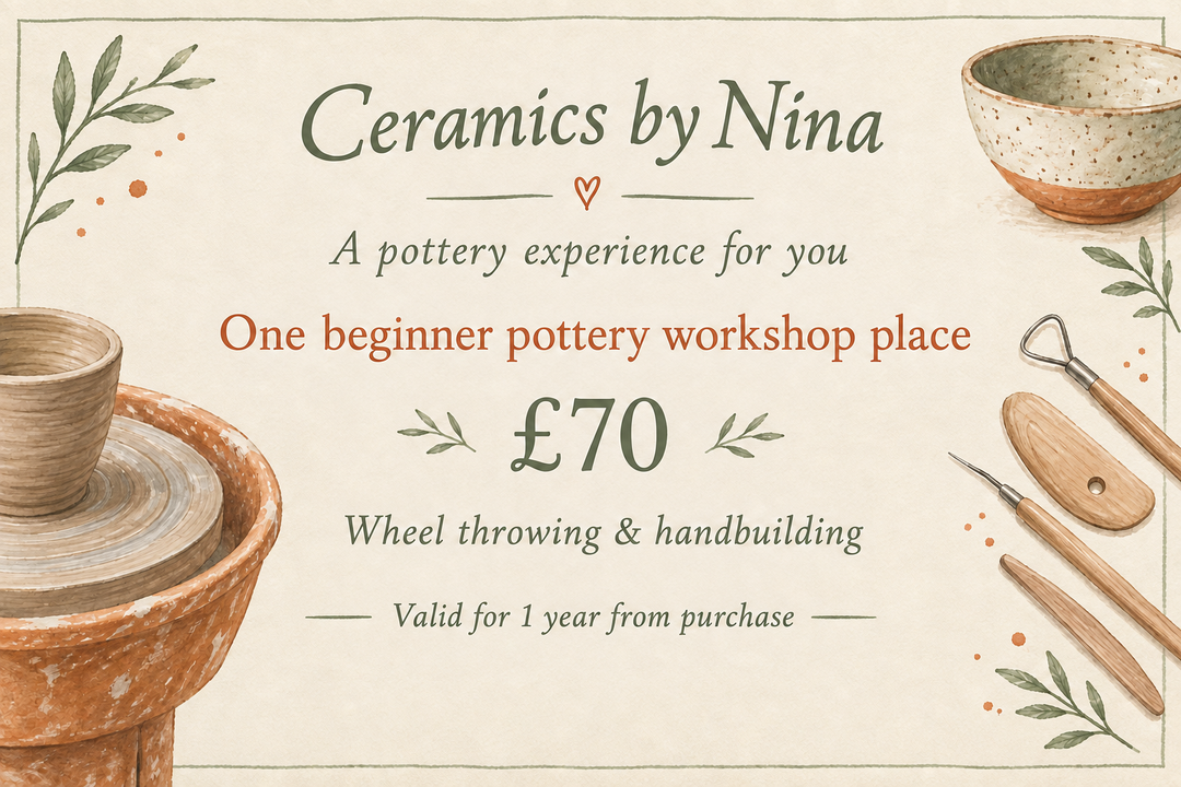 Venue-free pottery voucher valid for one year from purchase
